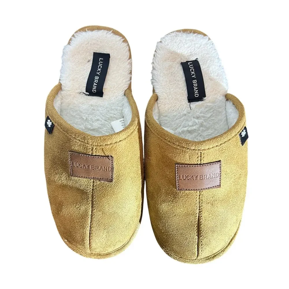 Lucky Brand Kids Tan Faux Fur Mule Slippers Size 2/3